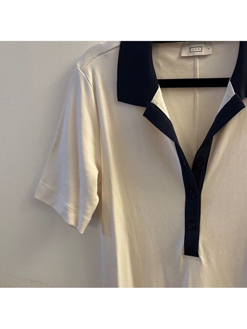 AYR Ivory and Navy Long Sleeve Dress - Picture 3 of 4